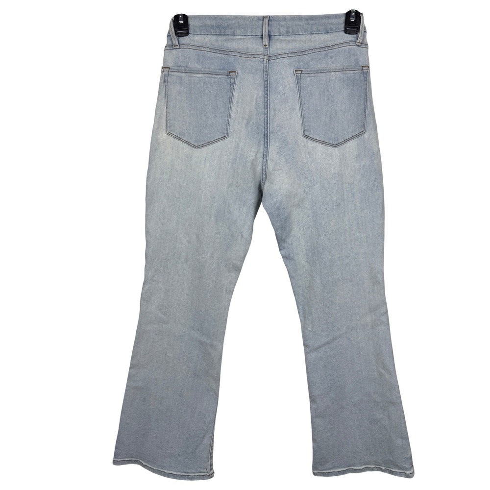 FRAME Le Crop Mini Boot Jeans Women Light Wash Blue Flared Denim Cotton 31 - Picture 3 of 10